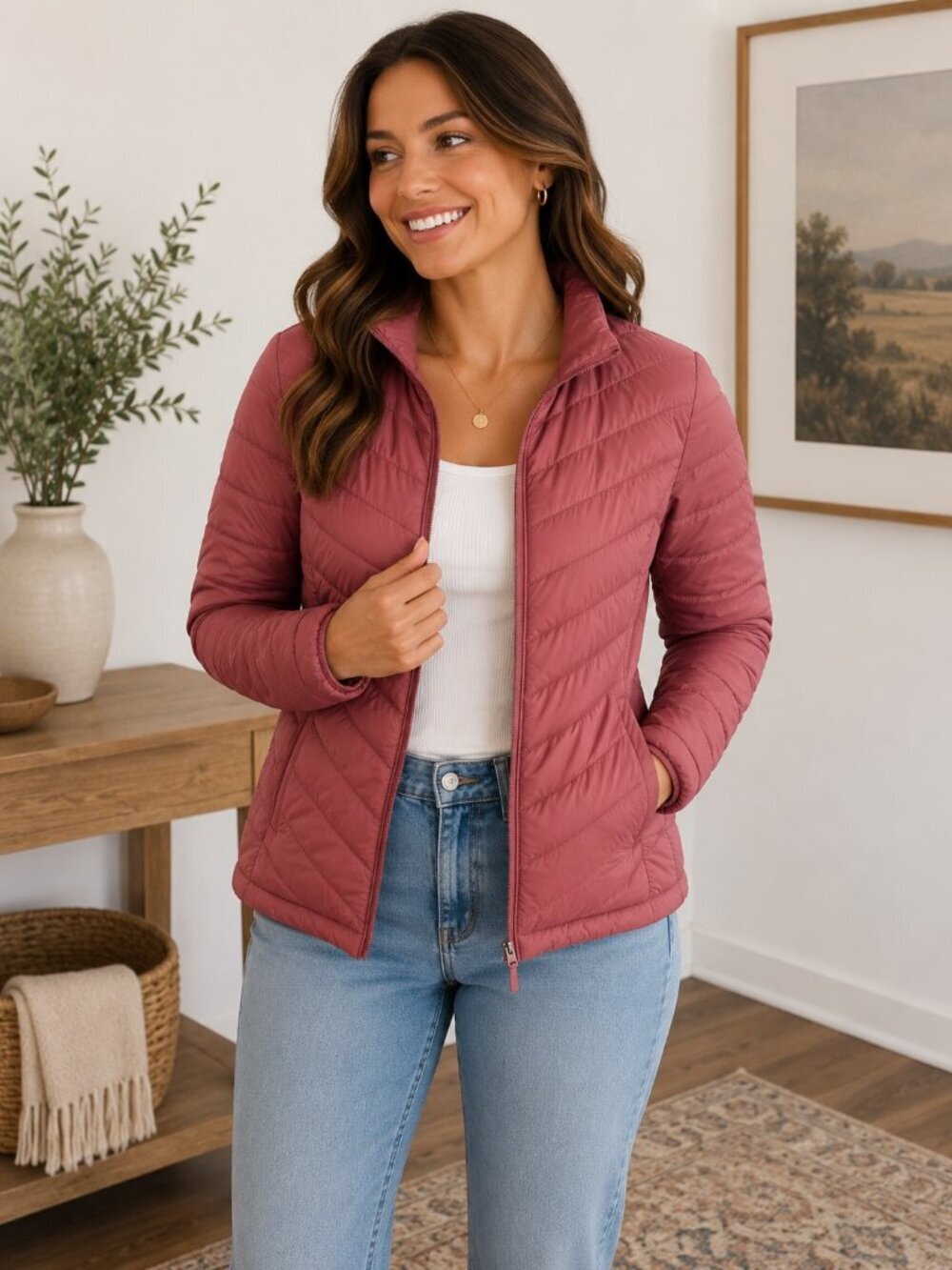 Old Navy Active Rose Pink Lightweight Puffer Jacket Women’s Small NWT